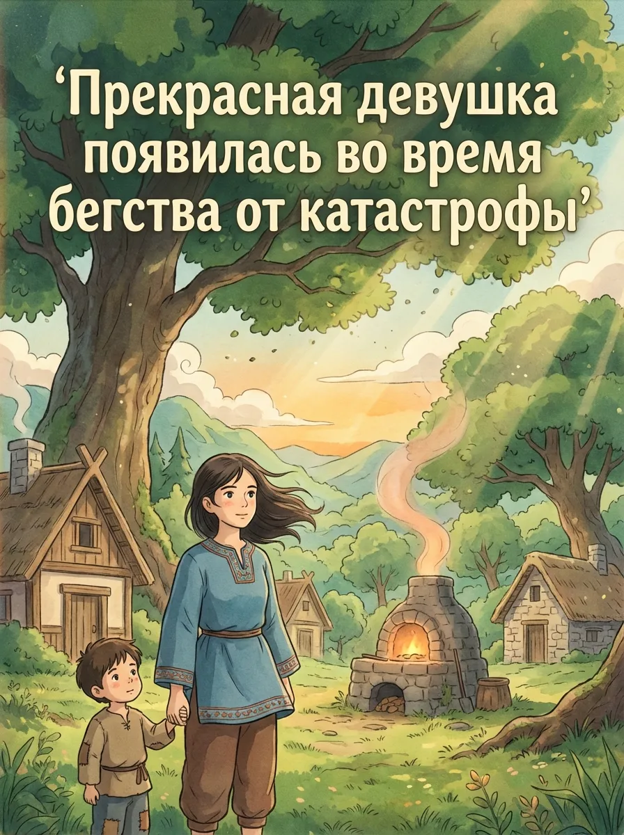Прекрасная девушка появилась во время бегства от катастрофы